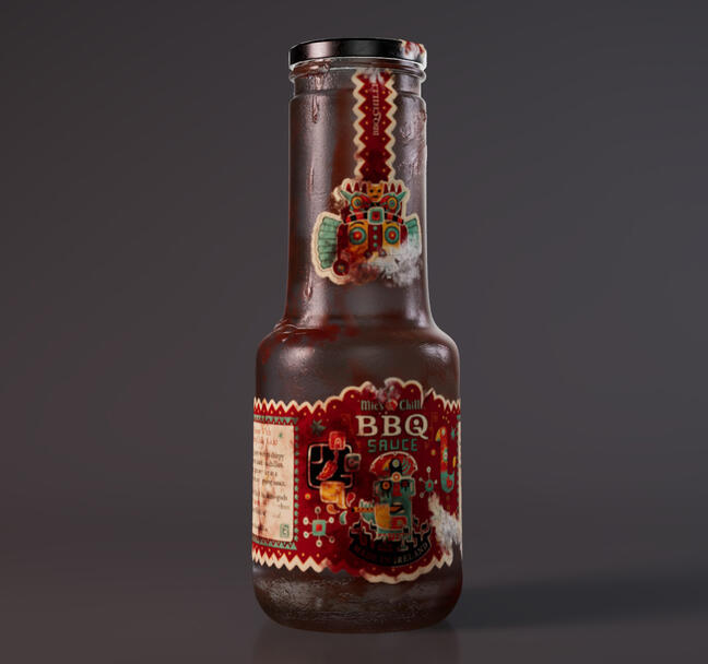 Dirty sauce bottle